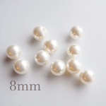 片穴 貝パール 8mm《オフホワイト》2個　　　　　PL-05