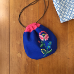 刺繍巾着mini   ばら