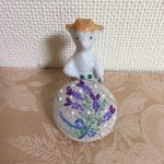 刺繍ブローチ、フレンチラベンダー