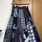 着物リメイク 浴衣のパッチワーク三段スカート フリーサイズ