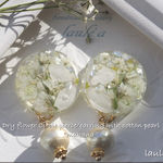 ♡再販♡ドライフラワー サークルピアス / イヤリング  makana パール付き