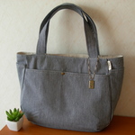 *kinki12345様ご予約品*【たっぷり収納*ころんと可愛い*デイリートート*LL】ヒッコリーデニム