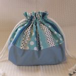 カラフルドットお弁当袋（水色）＊保冷剤ポケットつき