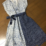浴衣リメイクカシュクールワンピース
