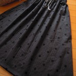 シンプルギャザースカート　フリーサイズ　ブラックドット　RickRack 