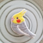 オカメインコの刺繍ブローチ(ノーマル)