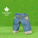Brown Check ポケット付クロップドジーンズ：オビツ11サイズ 