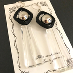 再....販❗️大ぶりクリア✖️BLACKリング シルバーピアス／イヤリング