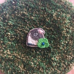 ブルーボタンインコの刺繍ブローチ