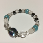 92　ブルーアクアオーラ＆翡翠＆ヘマタイト　ブレスレット