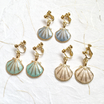 在庫カラー要チェック！再販５《♡19000記念300円均一SALE》海に恋するシェル♡【イヤリング or ピアス】