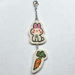 うさぎ刺繍チャーム2連