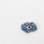 mocomoco-異素材mix刺繍ブローチ・ブルーグレー
