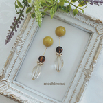 イエロー&べっ甲♡大ぶりピアス/イヤリング