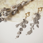 toritohana　レースイヤリング・ピアス　グレー