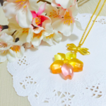 和三盆ネックレス【暖色】桜