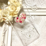 かすみ草を閉じ込めたハートのスマホケース iPhone6/6s