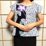 浴衣チュニック*紫花･撫子/着物リメイク