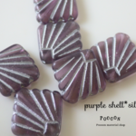 smoky purple×silver 菱形◇shell チェコビーズ 5個