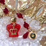 PARFUM No.16☆レッドの香水瓶のネックレス☆スワロフスキー シャム・スワロフスキービーズ シャム