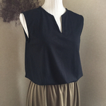 バイカラーマキシワンピース(黒×カーキ)