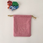 コアラくんの刺繍巾着　ピンク（明るい）