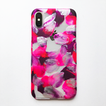 【iPhoneX】「シルバーパープル」手描きiPhoneケース（透明ハードケース）