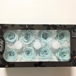 ローズ　かのんＬ(ベビーブルー)８輪　大地農園　プリザーブドフラワー　花材　バラ　薔薇