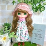 No.1266  お花リースと小鳥柄のワンピ