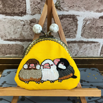 仲良し文鳥のがま口財布