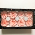 ローズ　かのんＬ(ブライダルピンク)８輪　大地農園　プリザーブドフラワー　花材　バラ　薔薇
