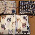 y様専用お取置き  ラミネート猫柄3点セット 母子手帳・お薬手帳ケース  本革ストラップ付き