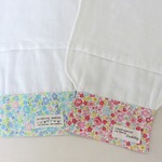 再11販*6重ガーゼ汗取りパッド*2枚セット*リバティ風小花柄*ピンク*ブルー*水玉*033