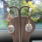小さなガラスドームピアス/イヤリング