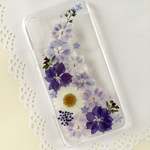 再販＊押し花ケース iPhone X ＊ラベンダーの千鳥草