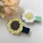 送料込み２つセット★ひまわりとマーガレットのベビーヘアクリップ