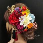 新作【F1806W11】赤♡ヘッドドレス♡髪飾り♡パーディー・成人式・卒業式・和婚式