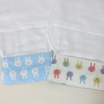 再販*6重ガーゼ汗取りパッド*2枚セット*うさぎ*水玉