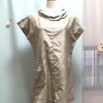 大島のプルオーバー　チュニック丈　着物リメイク