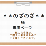 ＊のざのざ＊様 専用ページ
