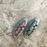 再販3【受注製作】刺繍パッチンピン「グラデリース」