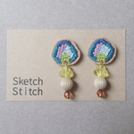 ceruleun blue×yellow刺繍ピアス