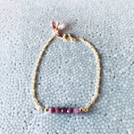 K24GP 天然石ピンク系ガーネットとチェコビーズのブレスレット