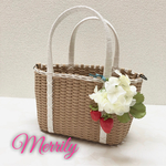 【セール！定形外送料無料♪】苺とお花のかごトート♡