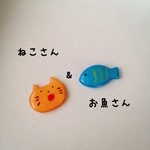 ねこさんとお魚のピアスorイヤリング