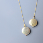 <Ell~ゆれる月~>満月のパールピアス◎淡水パール◎moon/ムーン