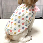 [再販]⭐　半袖スモック　カラフルうさぎ　ももいろ　＊送料無料＊