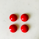 Vintage Red Faceted 14mm Cabochons