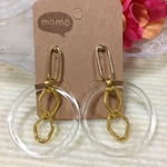 大人カッコイイ！大ぶりフープピアス♡(クリア)