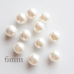 両穴 貝パール 6mm《オフホワイト》13個